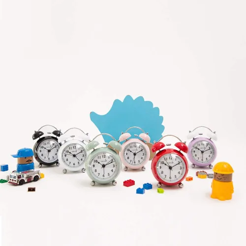 Miniatura 6 de FLOITTUY {Reloj despertador fuerte para personas que duermen profundamente) Reloj despertador de campana doble de 3.5 pulgadas con luz de fondo