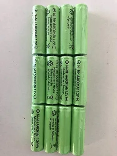 Juego de 12 baterías recargables de luz solar Ni-cd o Ni-Mh para luces solares (AA 800mAh Ni-Mh)