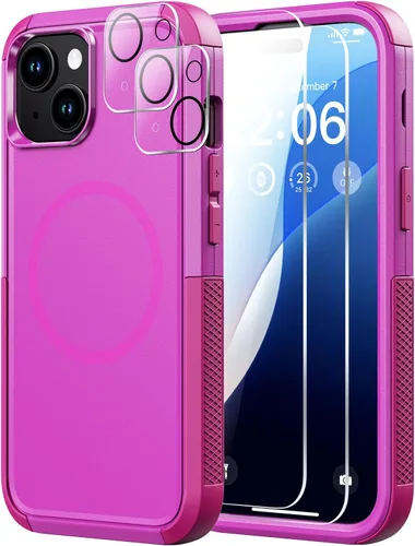 Miniatura 24 de Diverbox Funda para iPhone 13 [compatible con MagSafe] [con protector de pantalla] [a prueba de golpes] [a prueba de caídas] Funda de protección