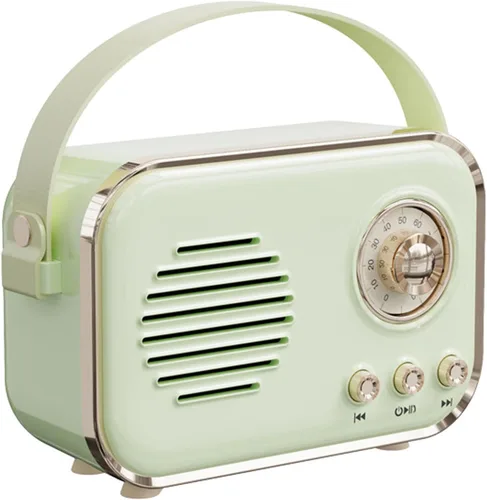 Altavoz Bluetooth retro, 5 W, altavoz Bluetooth inalámbrico portátil vintage con volumen fuerte, radio FM, Bluetooth 5.0, compatible con tarjeta TF