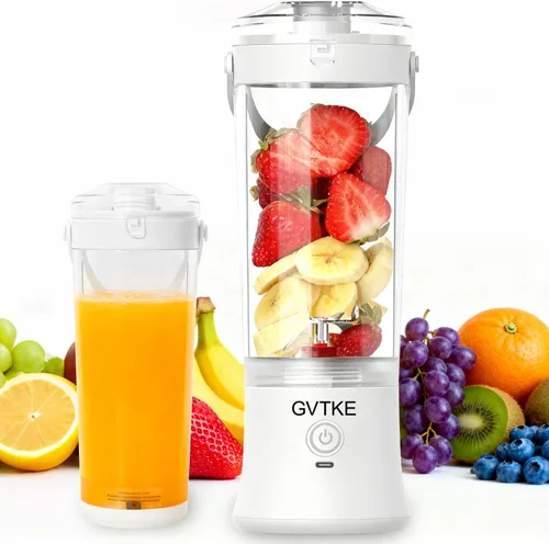 Miniatura 9 de Licuadora portátil Modo dual 18000RPM 20Oz Vaso de mezcla de hielo triturador de hielo Fruta congelada Mini hogar gimnasio viaje (negro)