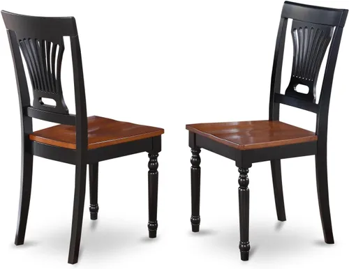 Miniatura 6 de East West Furniture PLAI5-BLK-W - Juego de comedor de 5 piezas para 4 personas, incluye una mesa de comedor ovalada con hojas de mariposa y 4 sillas