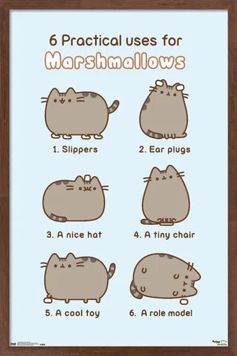 Miniatura 17 de Trends International Pusheen - Póster de pared de malvavisco, 14.725 x 22.375 pulgadas, versión enmarcada de madera de granero