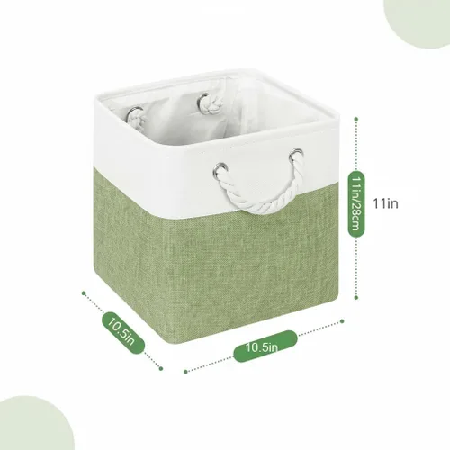 Miniatura 3 de Cubos de almacenamiento, cubos de almacenamiento plegables de tela, cubos de almacenamiento de 11 pulgadas con asas, cubos de almacenamiento Negro