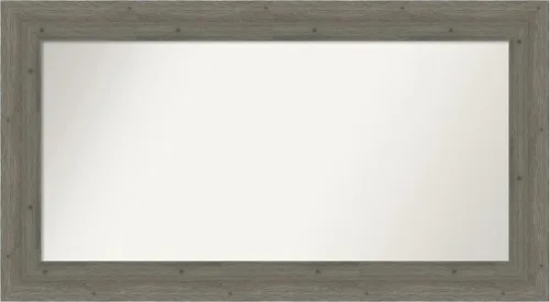 Miniatura 11 de Amanti Art Espejo de baño gris para sobre el fregadero, 27 x 27 pulgadas, espejo de tocador cuadrado gris, marco de madera rústica de campo medio