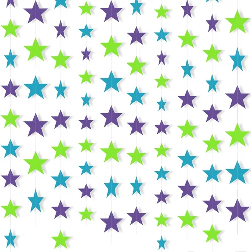 Miniatura 9 de Patelai Guirnalda de estrellas con purpurina 2026, decoración de graduación de 130 pies, pancarta colgante de estrella para fiesta, cumpleaños