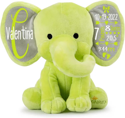 Miniatura 23 de Animal de Peluche Elefante Personalizado - Anuncio Personalizado de Estadísticas de Nacimiento Animales de Peluche Elefante para Bebés, Baby Shower