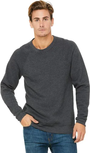 Miniatura 9 de Bella Canvas Sudadera de forro polar de esponja con cuello redondo (3901), Gris oscuro (Dark Grey Marble Fleck), M
