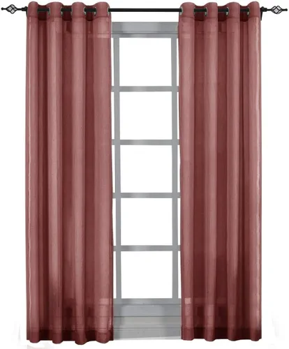 Miniatura 6 de Royal Hotel Bedding Lujo Abri - Ojal superior, cortinas transparentes aplastadas, 84 pulgadas de largo, lavanda, juego de 2