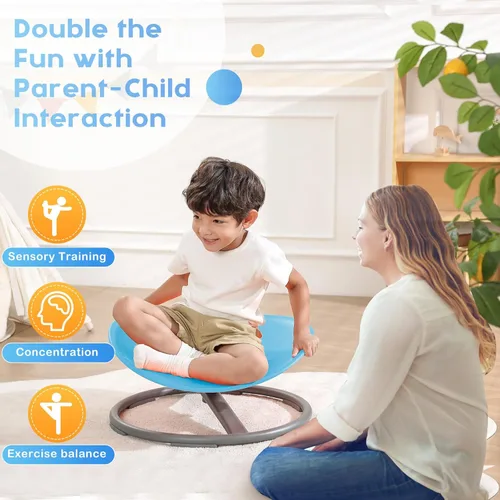 Miniatura 6 de BABAMU Silla giratoria para niños autistas, silla giratoria sensorial, capacidad de peso de 220 libras, productos sensoriales para autismo, juguetes