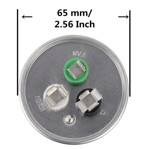 Miniatura 2 de BOJACK 35+3 uF ±6% 35/3 MFD 370/440 VAC CBB65B Condensador redondo de arranque de doble funcionamiento para condensador recto frío o bomba de calor