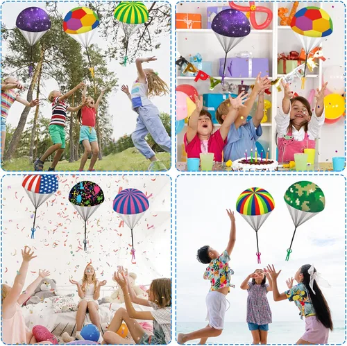 Miniatura 6 de 10 piezas de juguetes de paracaídas para niños, geniales juguetes voladores al aire libre, paracaídas, hombres para niños de 3, 4, 5, 6, 7, 8, 9, 10