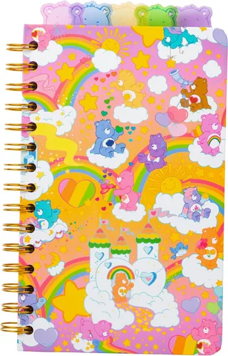 Silver Buffalo Care Bears - Cuaderno con pestañas en espiral con oso gruñón, oso compartido, oso tierno, oso animador, oso para dormir y oso de