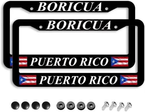 Miniatura 8 de Black White Cat License Plate Frame 2 Pack Cute Animal Cat Pattern Car Tag Holder with Screws Caps Aluminum Metal 12.3 x 6.3 Inch 2 Holes Design