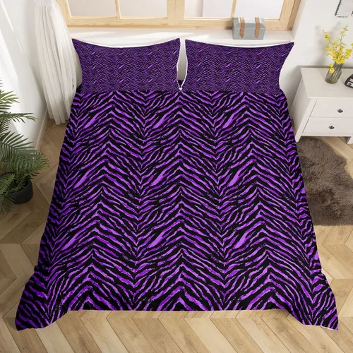 Miniatura 11 de Juego de funda de edredón con estampado de leopardo abstracto, tamaño individual, juegos de ropa de cama de piel de guepardo negro y gris