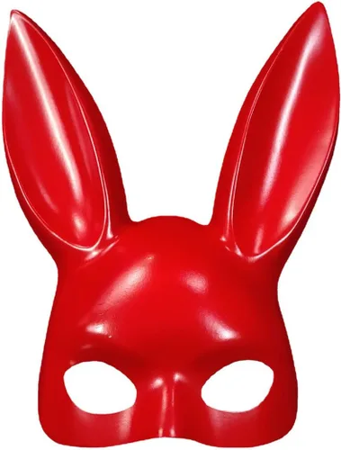 Máscara de fiesta de Navidad, máscara de fiesta de Halloween, máscara de conejo linda máscara de bar KTV Party Bunny Mask (rojo)