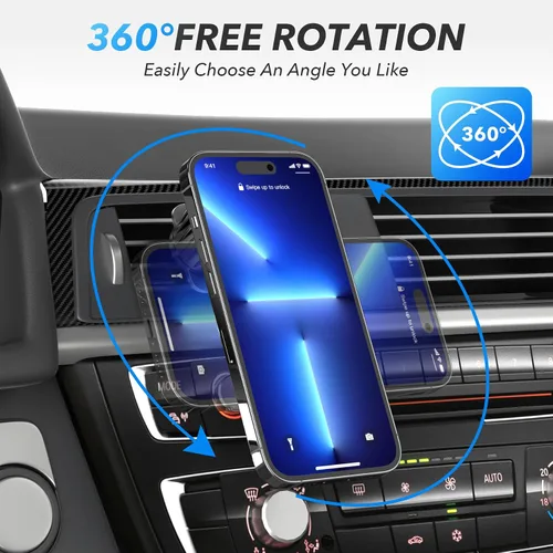 Miniatura 3 de iFunyLED Soporte magnético para teléfono de automóvil, soporte de teléfono celular con clip mejorado, soporte de teléfono magnético fuerte de 360°