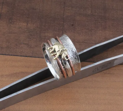 Miniatura 39 de Boho Spinner Ring, Mothers Day Gift, Silver 925 Women Ring, Sterling Silver 925 Ring, Fidget Spinner Ring,Women Silver Anxiety Ring