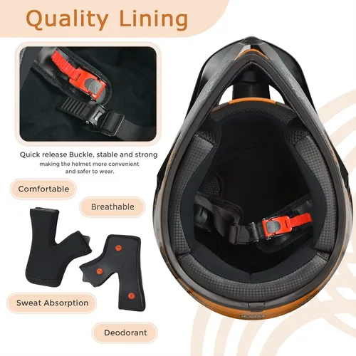 Miniatura 5 de SPARK - Cascos para bicicleta de montaña para niños, cascos de motocicleta para jóvenes, ATV, motocross, de cara completa, para hombres y mujeres