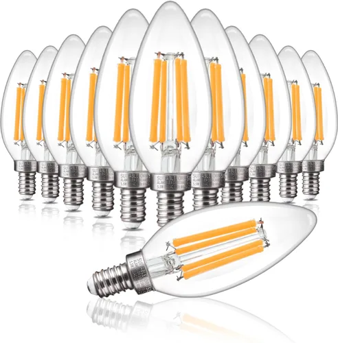 Miniatura 8 de ALAMPEVER Paquete de 6 bombillas para lámpara de techo, equivalente a 40W, foco E12 de candelabro, foco LED regulable de 330 lm, 2200 K blanco