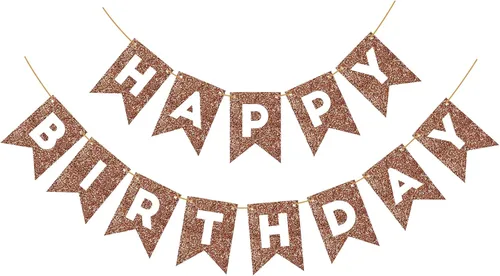 Cartel de feliz cumpleaños marrón para telón de fondo, decoración de fiesta de cumpleaños marrón para niños y niñas, guirnalda de feliz cumpleaños,