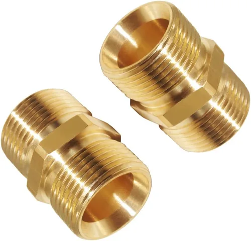 Miniatura 5 de Arandela a presión 1/4" NPT macho a M22-0.551 in macho tornillo pezón 4500PSI (paquete de 2)