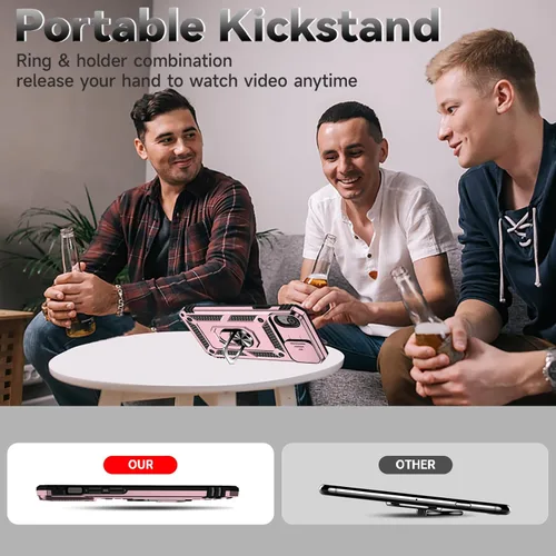 Miniatura 6 de HNHYGETE Funda para iPhone XR con protector de pantalla HD: [grado militar de 20 pies probada en caídas] Funda protectora para cámara deslizante a