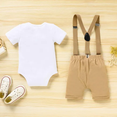 Miniatura 3 de GRNSHTS Ropa divertida de primer cumpleaños para bebé niño, mameluco con pajarita, mameluco para tartas