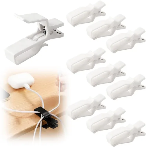 Miniatura 9 de Organizador de cables para organizar cables, soporte para clips de cable con agarre fuerte, organizador de cables para gestión de cables de Negro