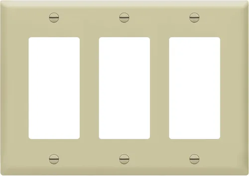 Miniatura 10 de ENERLITES Placa de pared decorativa para interruptor de luz o tomacorriente, acabado brillante, tamaño 3-Gang 4.50" x 6.38", policarbonato Negro