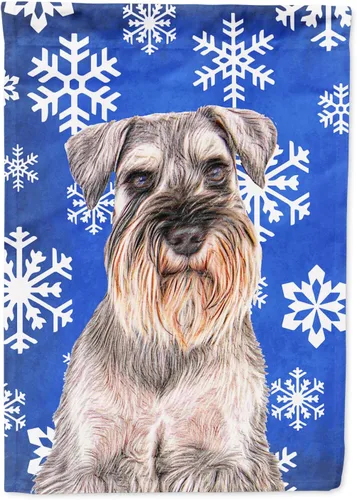 Miniatura 237 de Caroline's Treasures SC9374GF Bulldog English Snow flakes Holiday Garden Flag Buzón Bandera decorativa para patio exterior, patio, obras de arte