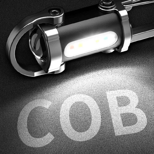 Miniatura 4 de Paquete de 2 Linternas Recargables para Llavero, Mini Linterna para Llavero EDC con 6 Modos de Luz Impermeable, Luz de Bolsillo Compacta COB