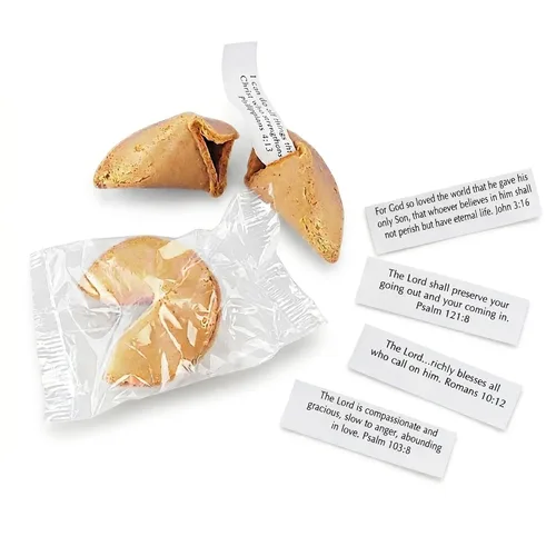 Miniatura 4 de 50 galletas de la fortuna con versículos bíblicos, dulces religiosos envueltos individualmente con mensajes de las Escrituras, golosinas cristianas