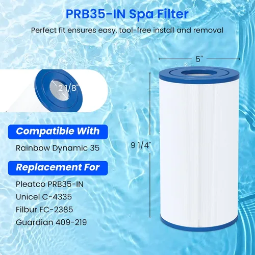 Miniatura 2 de Future Way PRB35-IN - Filtro de repuesto para bañera de hidromasaje Thermospa FL1008, repuesto Filbur FC-2385, Pleatco Pure PRB35-IN, Unicel C-4335