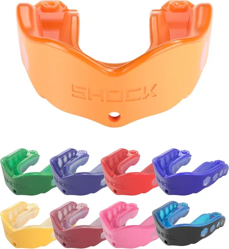 Miniatura 40 de Shock Doctor Gel Max - Protector bucal, protección resistente y ajuste personalizado, juvenil, frambuesa azul