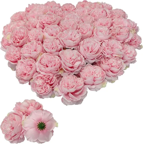 Miniatura 13 de 40 piezas 8.4 cm de cabezas de flores falsas para manualidades, cabezas de rosas artificiales color naranja quemado, cabezas de rosas de seda a