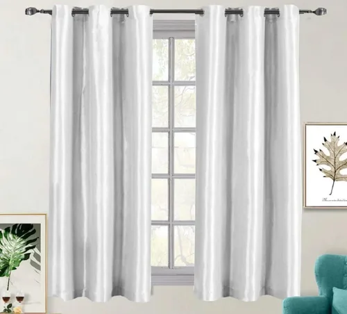 Miniatura 2 de Royal Tradition Cortinas opacas de 42 x 96 pulgadas, juego de 2 paneles de cortinas blancas con aislamiento térmico para oscurecer la habitación