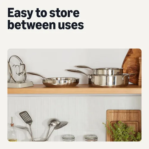 Miniatura 6 de Amazon Basics Juego de utensilios de cocina de acero inoxidable, juego de 5 piezas, apto para todas las placas de cocina, aptos para lavavajillas