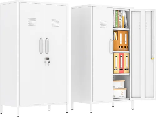 Miniatura 20 de Gabinete de casillero de almacenamiento de 62.2 cm de alto de metal con cerradura - Gabinete pequeño con cerradura para empleados, casillero