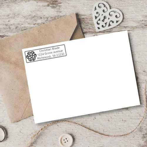 Miniatura 3 de Sellos de dirección de enlaces celtas autoentintados, sello rectangular de dirección familiar, regalo personalizado, estampado de prensa e