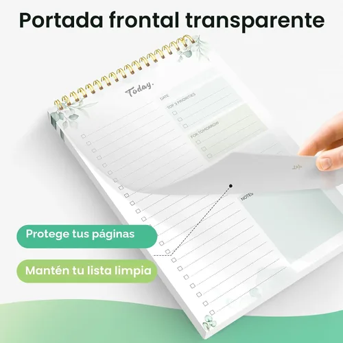 Miniatura 3 de Taja Bloc de notas de lista de tareas pendientes para el trabajo con 52 hojas, 9.8 x 6.5 pulgadas, planificador diario sin fecha, perfecto