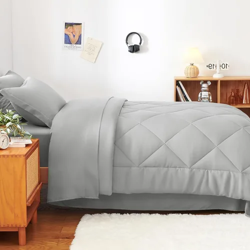 Miniatura 62 de CozyLux Juego de edredón tamaño King, color naranja quemado, toda la ropa de cama en una sola bolsa, 7 piezas: edredón, fundas de almohada