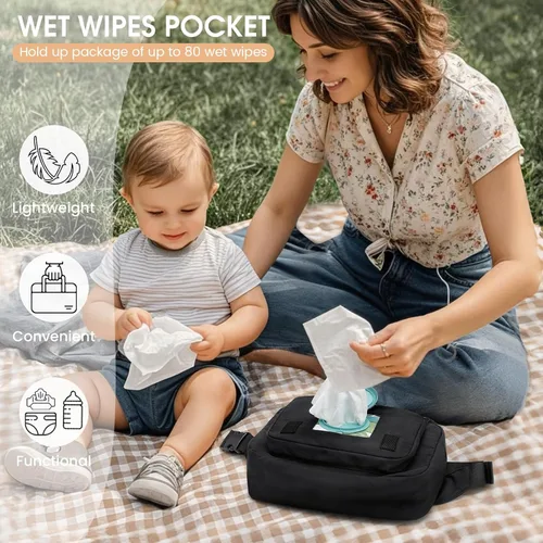 Miniatura 4 de G4Free Pequeña bolsa de pañales para bebé niña y niño, mini bolsa de pañales cruzada con cambiador portátil