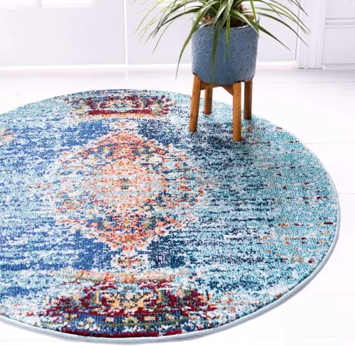 Miniatura 25 de Unique Loom Vita Collection - Alfombra saturada con degradado tradicional sobre teñido, 2 pies 2 pulgadas x 3 pies, turquesa/azul marino