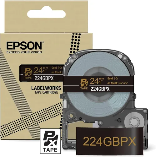 Miniatura 15 de Epson LABELWORKS 224BMBEPX Cartucho de Cinta de PET (Poliéster) Genuino - Negro sobre Beige Mate Cinta de Etiquetadora para Manualidades