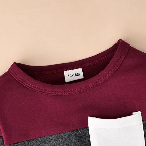Miniatura 31 de Ropa de otoño e invierno para bebé, trajes de niño pequeño, sudadera de manga larga, sudadera de retazos y pantalones, 2 piezas, 12 meses a 5 años