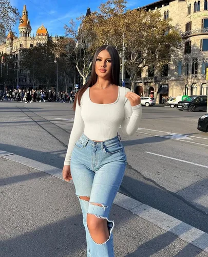 Miniatura 6 de OQQ Camiseta corta de 2 piezas para mujer, manga larga, cuello cuadrado, ropa interior, elástica, ajustada, para mujer