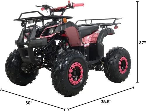 Miniatura 9 de HHH ATV de 125 cc con gas inverso para jóvenes, niños grandes, ATV Quad 4 ruedas con luces LED y neumáticos grandes y llantas a juego