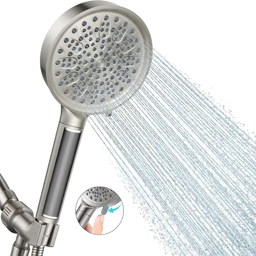 Miniatura 10 de Cobbe Cabezal de ducha con filtro de mano, cabezal de ducha de alta presión de 7 modos con filtros para agua dura, elimina el cloro, reduce la 3.