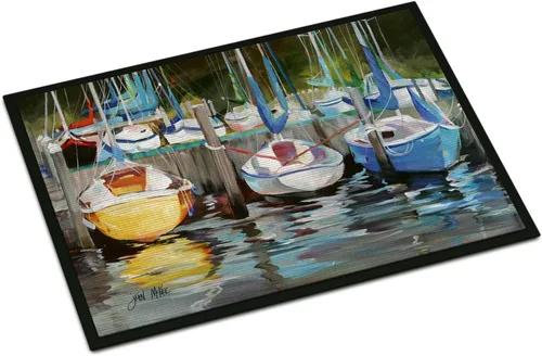 Miniatura 150 de Caroline's Treasures JMK1017JMAT - Tapete de caza de rana garza azul, 24 x 36 pulgadas, tapete para puerta delantera, interior y exterior